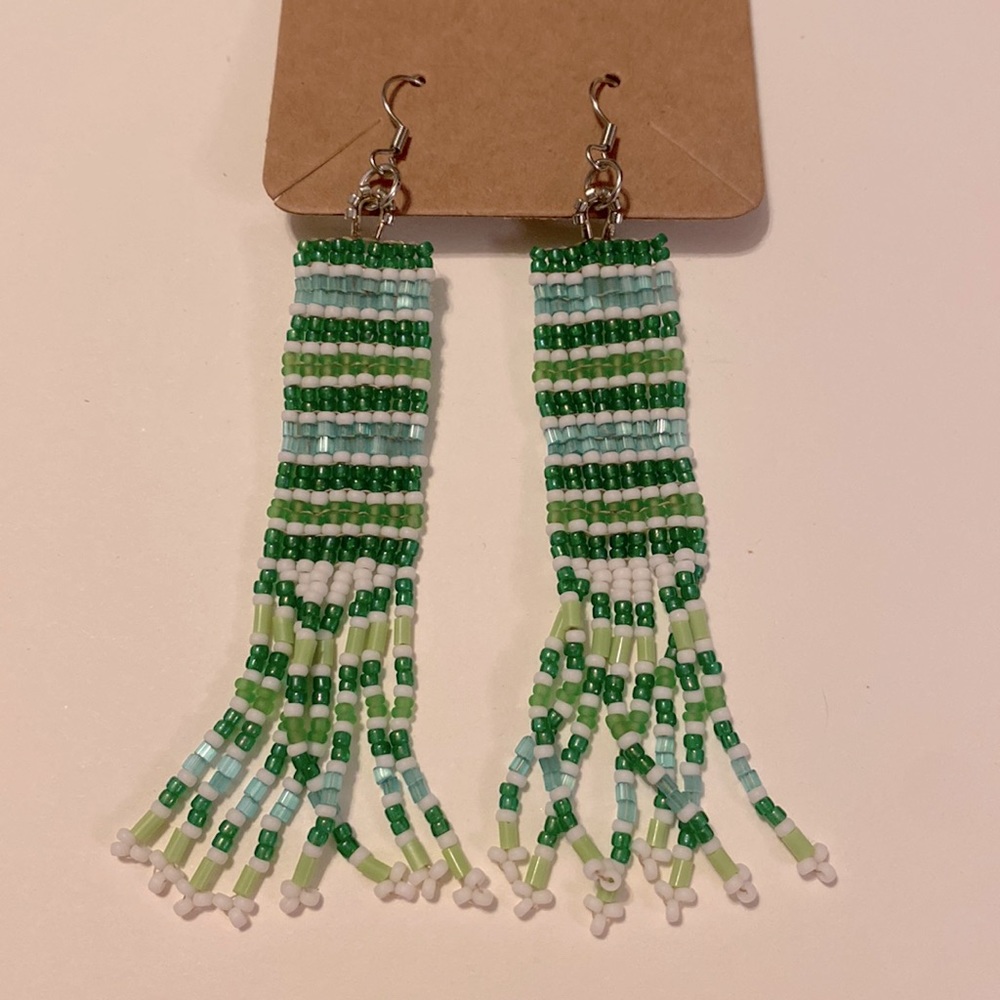 Earrings, Hand Beaded